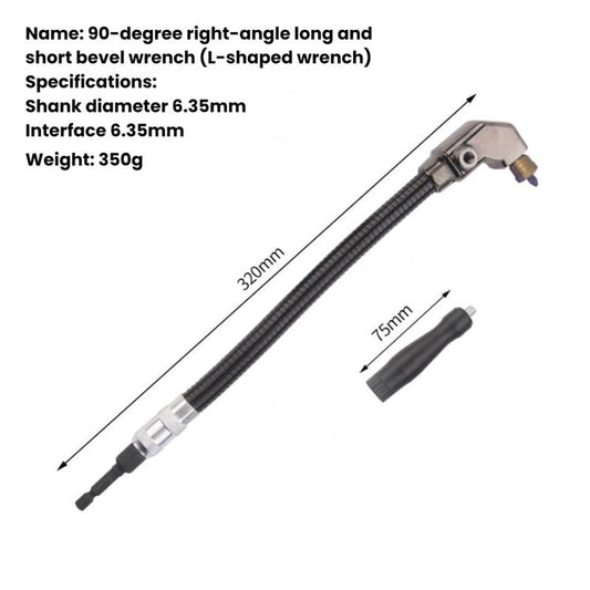 Electric Drill Adapter For Drilling 90-Degree Right-Angle Corners