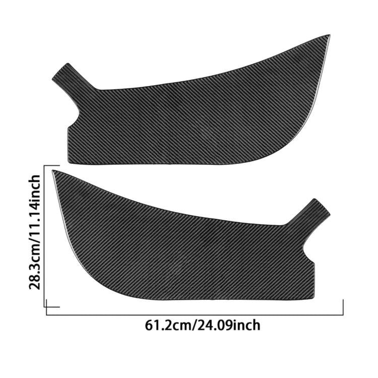 Carbon fiber-look front door anti-kick stickers, two curved pieces, textured pattern