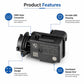 Black air quality sensor with vented housing and electrical connector