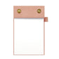 A6 tear-off notepad journal with pink leather cover and blank pages, snap buttons