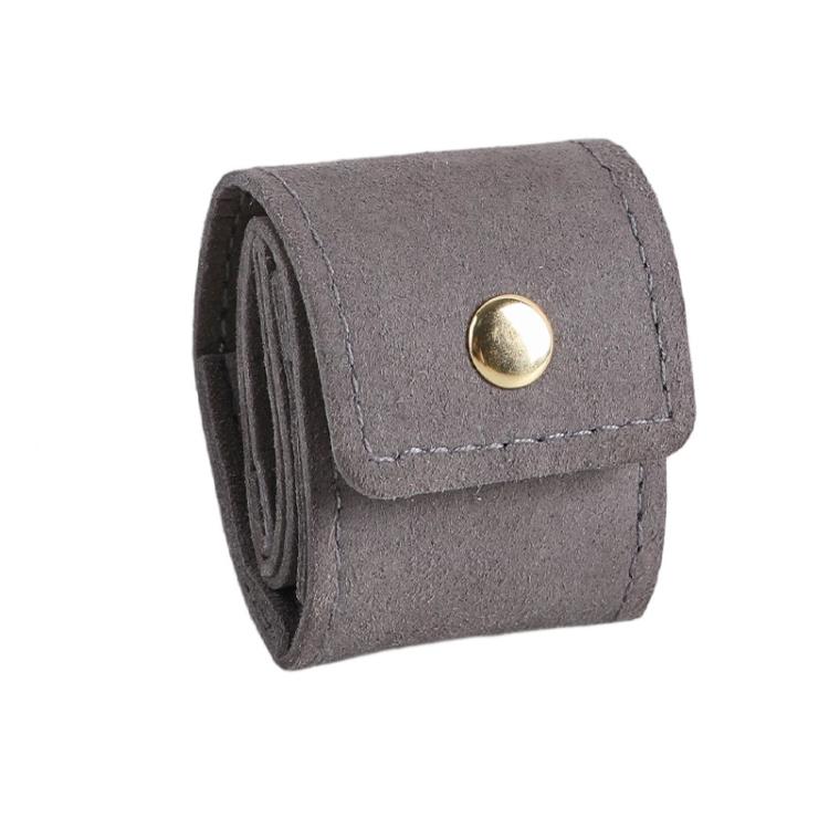 4-Compartment Mini Travel Jewelry Pouch Foldable Ring & Earring Organizer with Snap Button