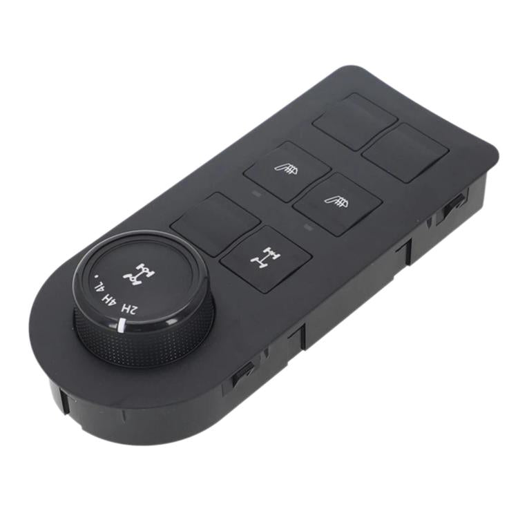 Car power control switch panel with rotary dial and multi-button layout, black