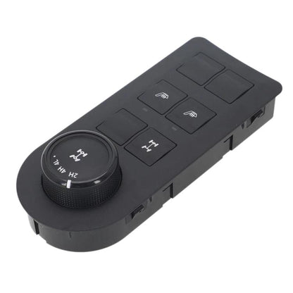 Car power control switch panel with rotary dial and multi-button layout, black