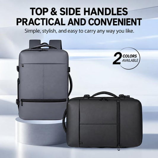 REMOID T90 Expandable Carry Travel Backpack Waterproof Business Laptop Daypack With USB Port Luggage Strap