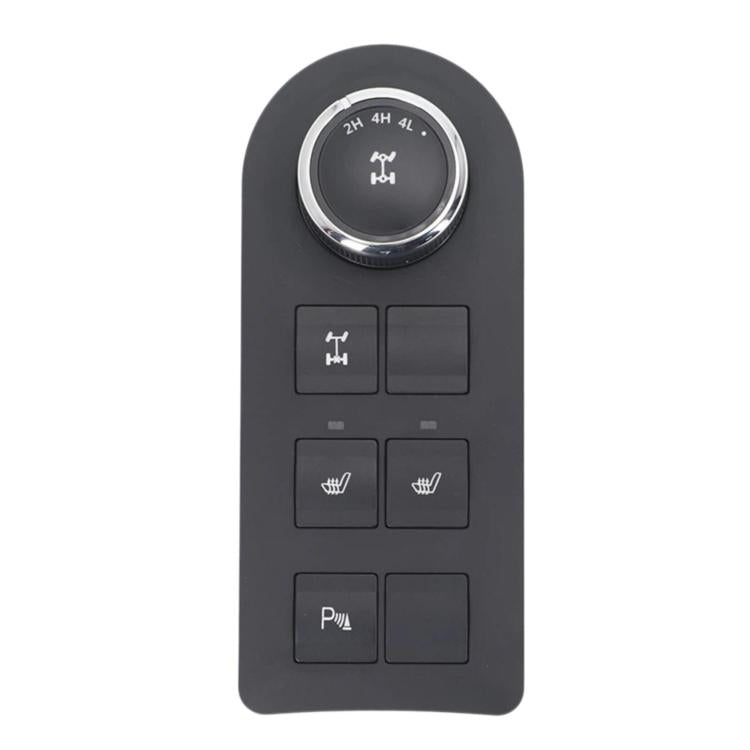 Black 4x4 transfer case mode control switch with round selector and 6 function buttons
