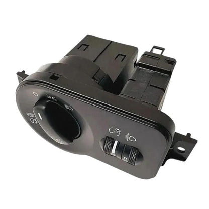 Headlight control switch with rotary headlight dial and fog light controls, black
