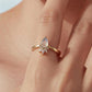 Copper Natural Teardrop Moonstone Crown Adjustable Opening Ring, YIR361-E