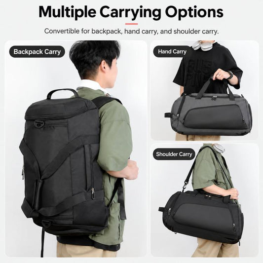 REMOID T20 Travel Duffel Backpack Convertible Gym Bag With Shoe Compartment Wet Pocket Luggage Strap