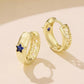 S925 Sterling Silver Needle Star-Shaped Copper Earrings, YIE424