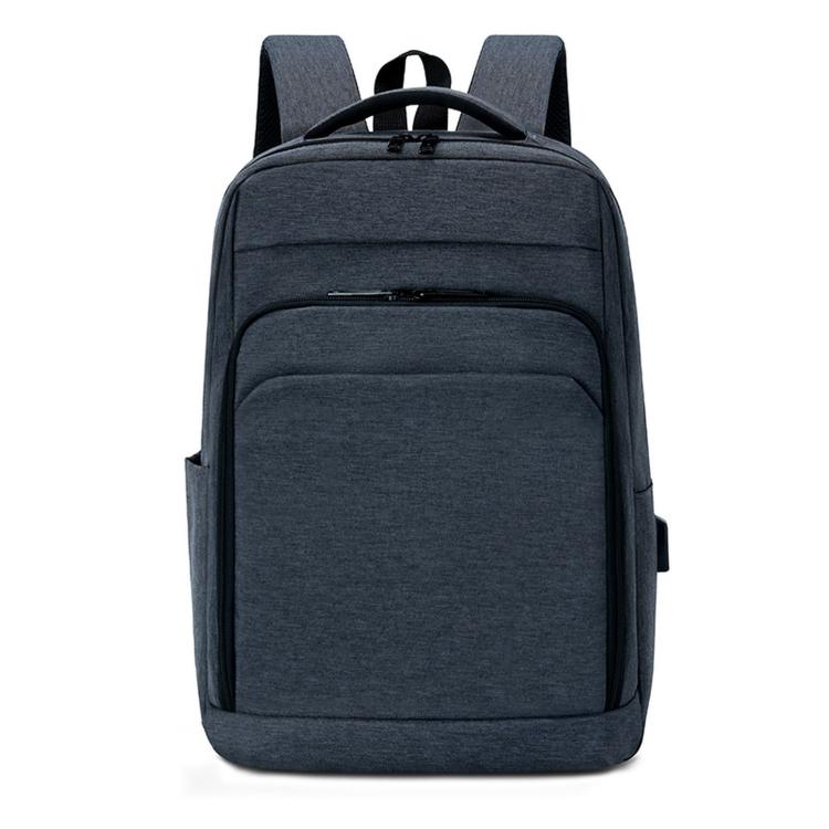 REMOID slim business laptop backpack, gray front with zip pockets and top handle.