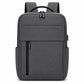 Dark gray laptop backpack with padded front panel and zippered front pocket