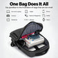 REMOID laptop backpack with open main compartment showing laptop and notebooks