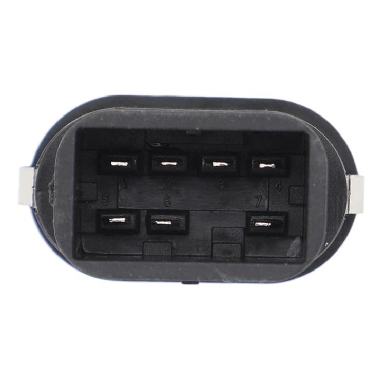 Black window lift switch electrical connector panel with numbered slots