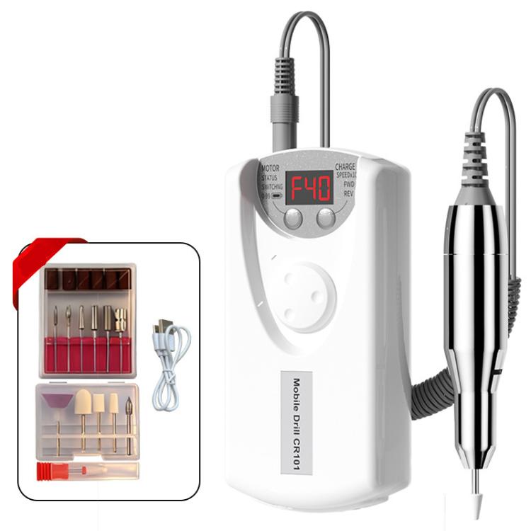 Electric Nail Drill 40000RPM Rechargeable Efile Machine for Gel Acrylic Nails Kit with 12 Bits