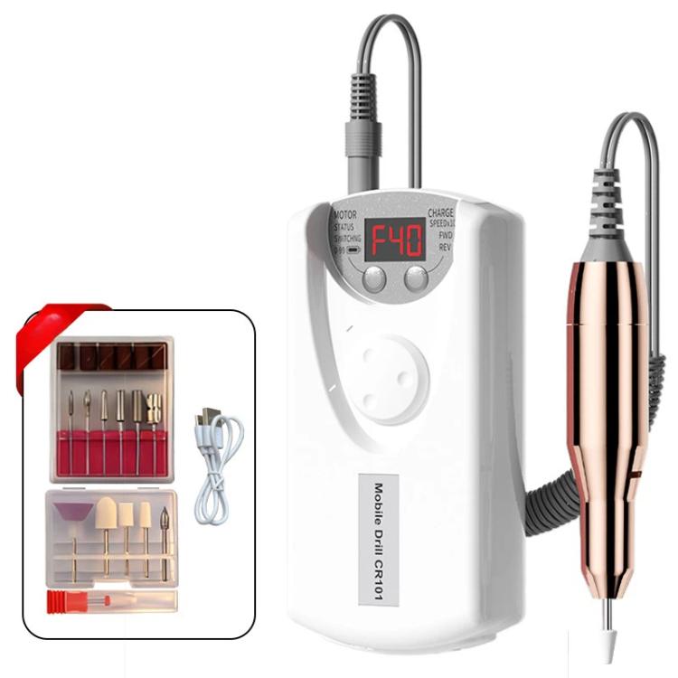 Electric Nail Drill 40000RPM Rechargeable Efile Machine for Gel Acrylic Nails Kit with 12 Bits