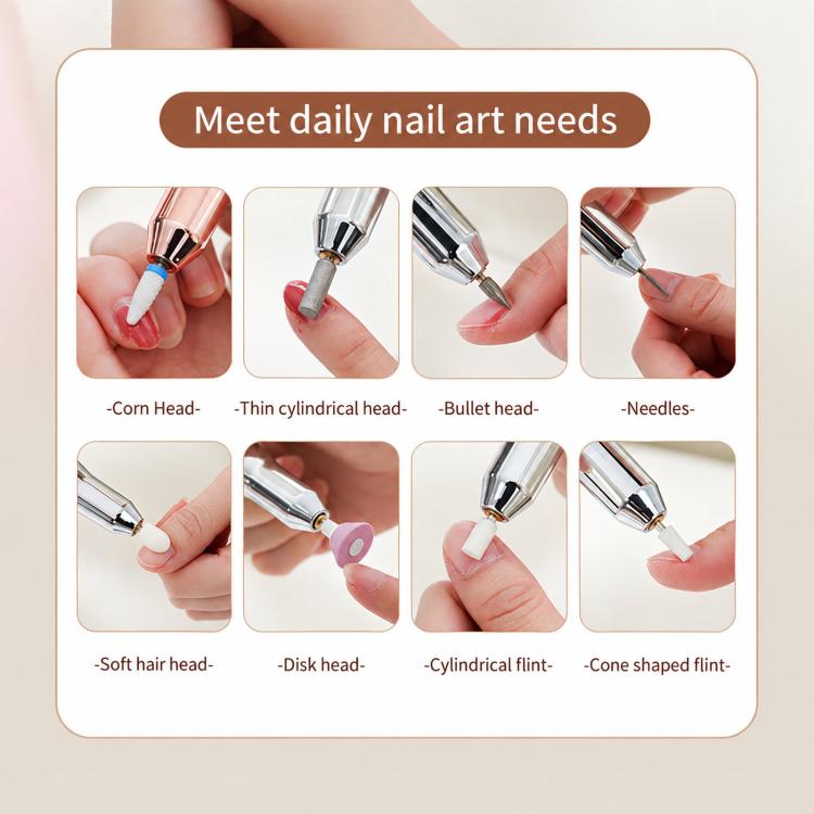 Electric Nail Drill 40000RPM Rechargeable Efile Machine for Gel Acrylic Nails Kit with 12 Bits