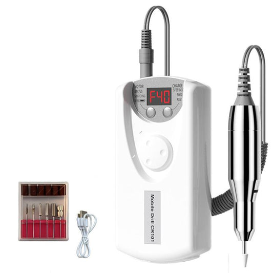 Electric Nail Drill 40000RPM Rechargeable Efile Machine For Gel Acrylic Nails Kit With 6 Bits