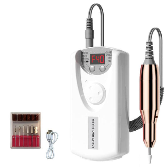 Electric Nail Drill 40000RPM Rechargeable Efile Machine For Gel Acrylic Nails Kit With 6 Bits