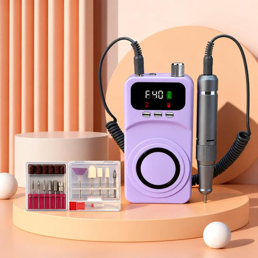 40000RPM Electric Nail Drill Machine Rechargeable Efile with UV Light 40 Speed Levels, 12 Bits Purple+Pink, 12 Bits Purple+Silver, 12 Bits Purple+Grey, 12 Bits Beige+Pink, 12 Bits Beige+Silver, 12 Bits Beige+Grey, 6 Bits Purple+Pink, 6 Bits Purple+Silv...