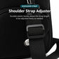 Black duffle bag side strap with adjustable buckle and webbing strap