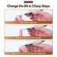 Hand changing a nail drill bit on an electric e-file handpiece