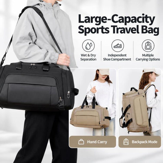 REMOID T26 Large Gym Duffle Bag Travel Backpack Convertible Sport Shoulder Bag With Shoe Compartment Wet Pocket
