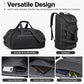 REMOID T18 duffle bag with shoulder carry and backpack-style pack, both in black.