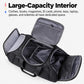 REMOID T18 duffle bag open interior with mesh zip divider panels in black.