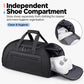 REMOID T18 duffle bag with separate shoe compartment and black shoulder strap.