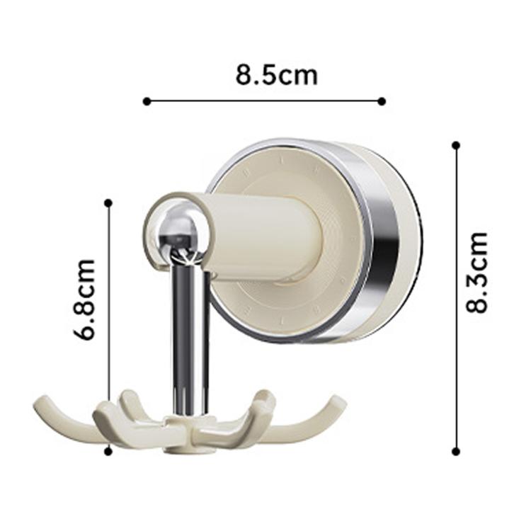 Home Use No Drill Kitchen Rotating Hook Suction Cup Wall Mount Pot Spoon Storage Rack