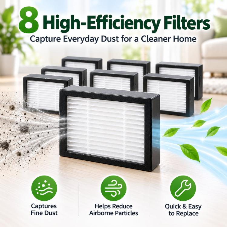 Replacement Kit For iRobot Roomba i7 / i7+ / E5 / E6, Inchuded 4 Rubber Brushes 8 Filters 6 Side Brushes, 2+8+6