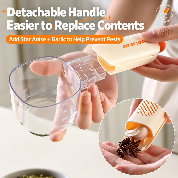 Thickened Visible Rice Scoop With Sealing Clip Large Capacity Kitchen Measuring Spoon For Grains