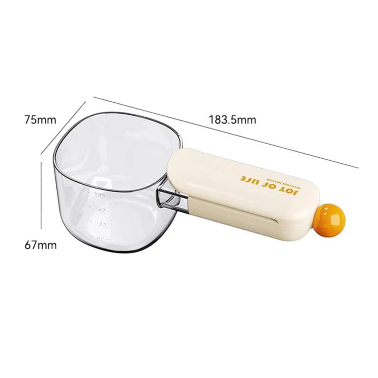 Thickened Visible Rice Scoop With Sealing Clip Large Capacity Kitchen Measuring Spoon For Grains