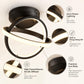 Black LED ceiling light with acrylic diffuser and round glowing halo ring