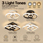 LED ceiling light set with round double-ring and square double-ring designs