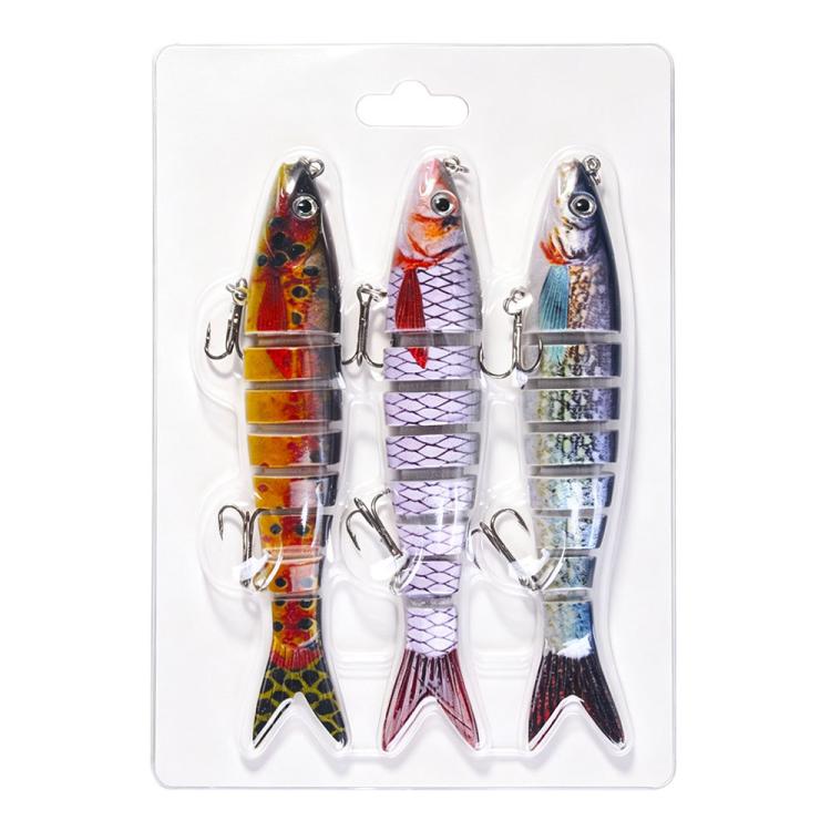3 PCS/Set HENGJIA JM0633B Jointed Swimbaits Slow Sinking Multi Segmented Fishing Lures