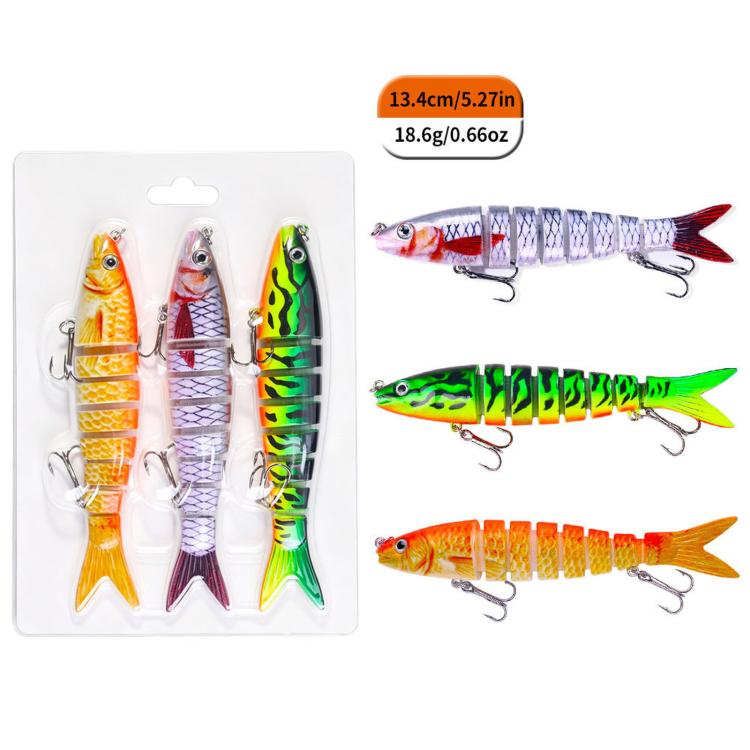 3 PCS/Set HENGJIA JM0633B Jointed Swimbaits Slow Sinking Multi Segmented Fishing Lures