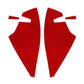 Red carbon-look door anti-collision buffer pad stickers, curved pointed set