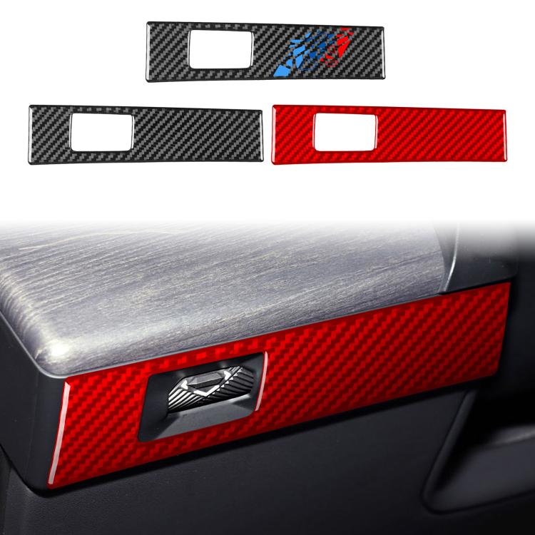 Set of decorative sticker strips: carbon, carbon with graphic, and red variants