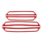 Red door sill decorative stickers, two red carbon-weave strip overlays with borders.