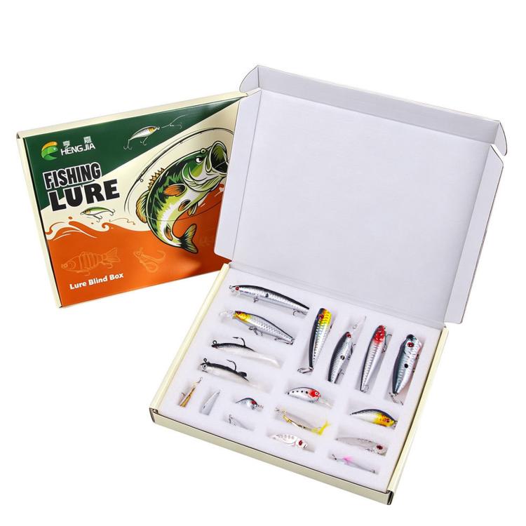 18 PCS/Box HENGJIA Fishing Lures Kit Multi-Type Hard Soft Baits Tackle Box Set