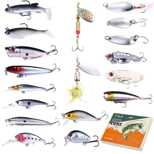 Assorted fishing lure tackle set with hard and soft baits and lure blind box