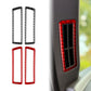 Dashboard air vent sticker set in black and red, four rectangular inserts