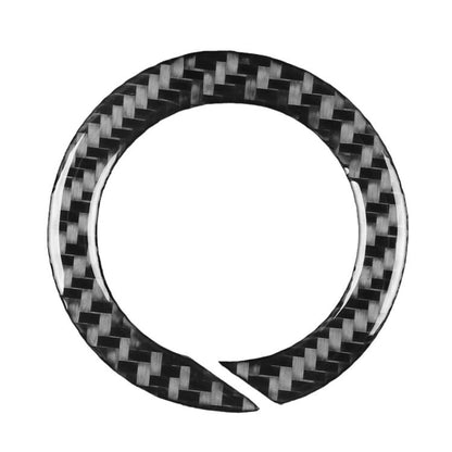 Carbon fiber steering wheel logo decor ring sticker, black woven texture ring
