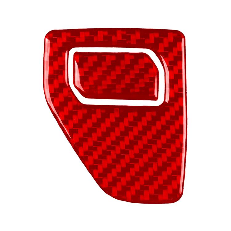 Red carbon fiber passenger glove box switch panel sticker with chrome surround