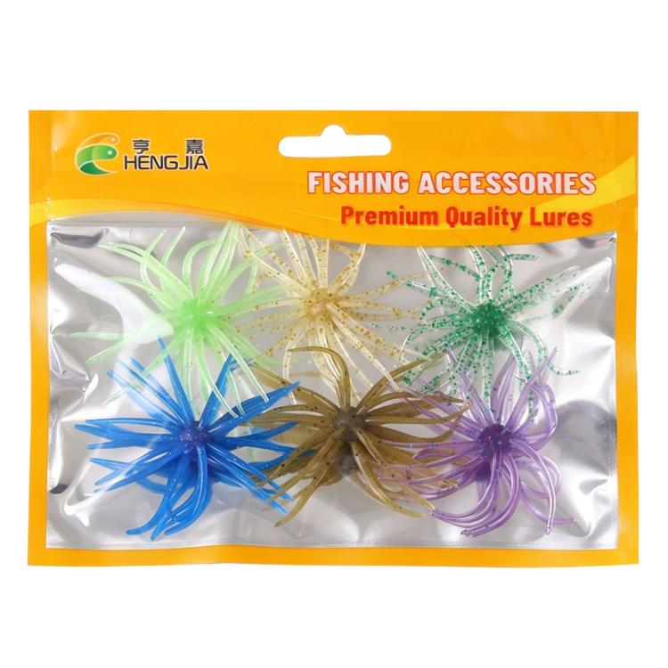 HENGJIA fishing accessories package with multi-color sea urchin soft lure set