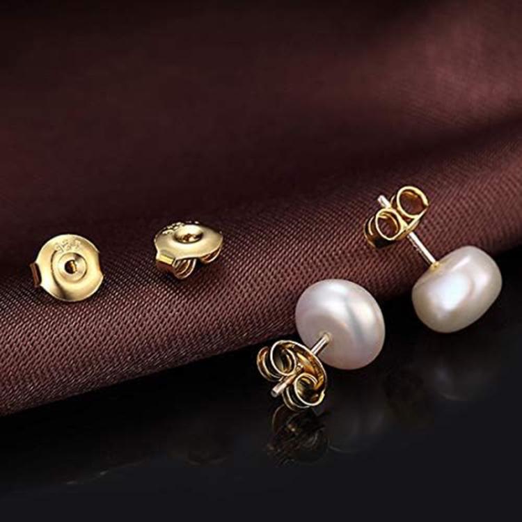 400 PCS/Box Earring Posts and Backs Kit 200 Pcs 4-Size Flat Pad Earring Studs 4-8mm & 200 Pcs Butterfly Backs