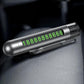 Multifunction car safety hammer with sliding parking number plate, gray body, green digits