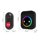 Wireless doorbell transmitter and receiver dimensions shown with SOS and multicolor ring