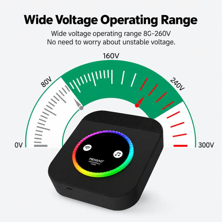Black wireless doorbell receiver with multicolor ring alert panel
